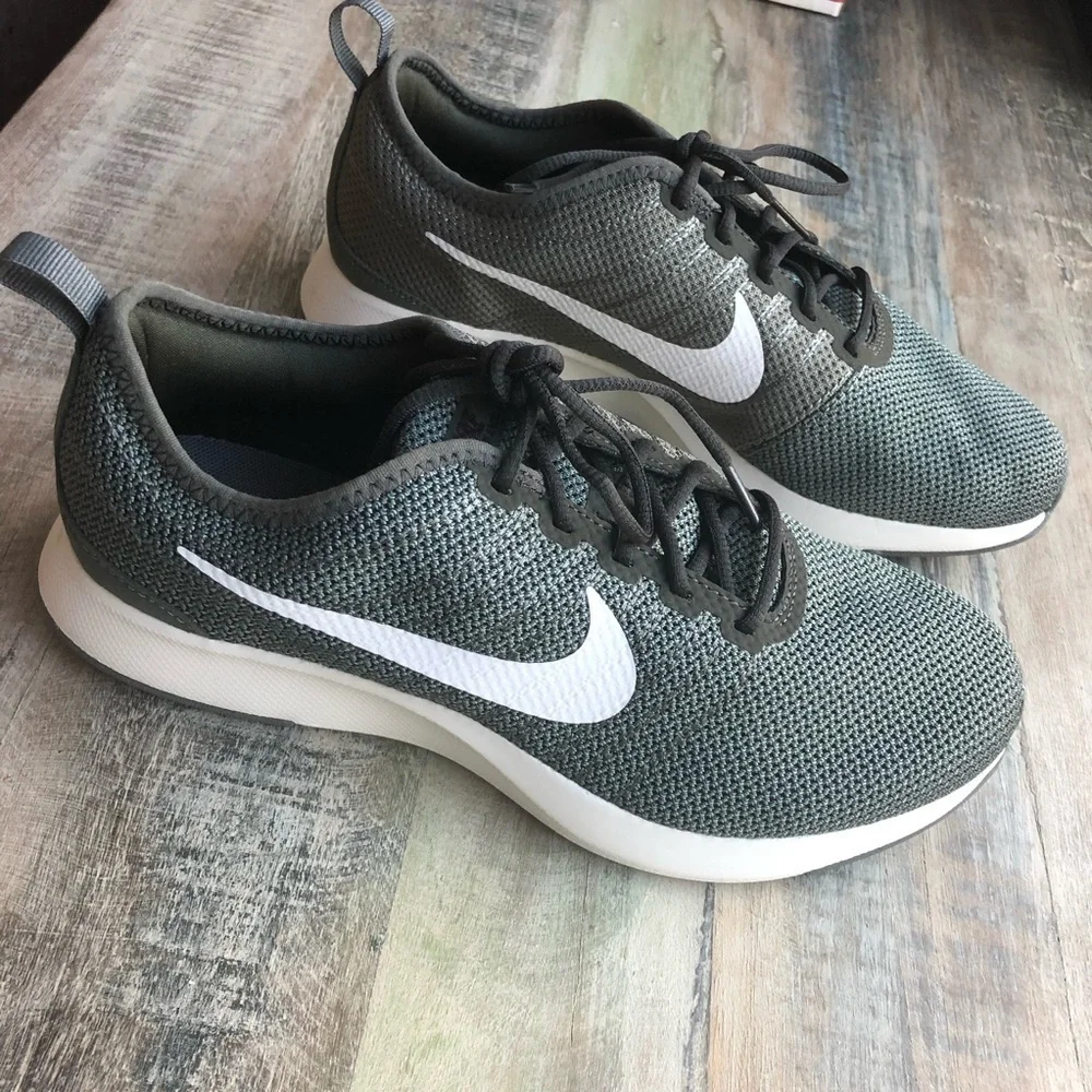 Nike Youth Women's Dualtone Racer Greenish Gray Sneaker Shoes